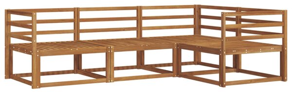 Kültéri kanapé szett 4 pcs Természetes Tömör Akácfa