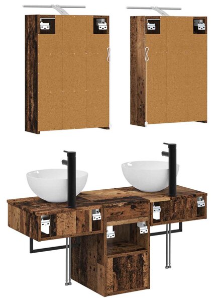 Fürdőszobai Szekrény Szett 5 pcs Antik Fa 43 x 16 x 62,5 cm