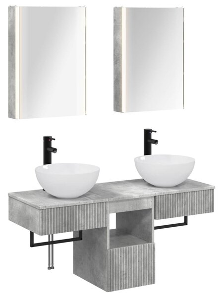 Fürdőszobai Szekrény Szett 5 pcs Betonszürke