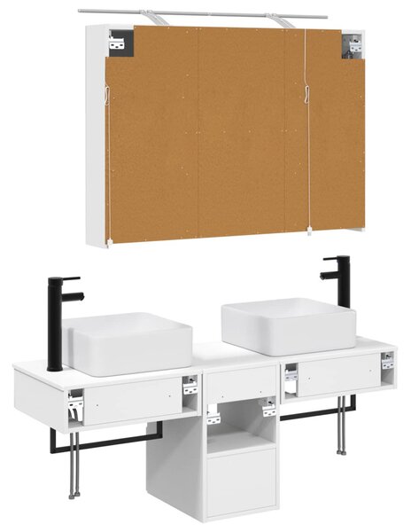 Fürdőszobai Szekrény Szett 4 pcs Fehér 100 x 14,5 x 70 cm