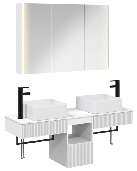 Fürdőszobai Szekrény Szett 4 pcs Fehér 103,5 x 15,5 x 70 cm