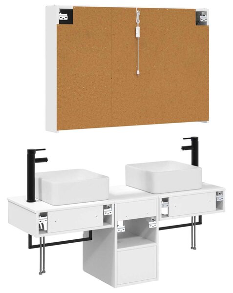 Fürdőszobai Szekrény Szett 4 pcs Fehér 103,5 x 15,5 x 70 cm