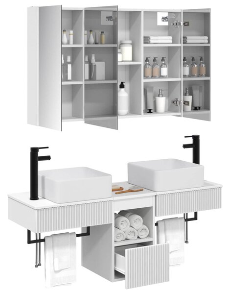 Fürdőszobai Szekrény Szett 4 pcs Fehér 103,5 x 15,5 x 70 cm