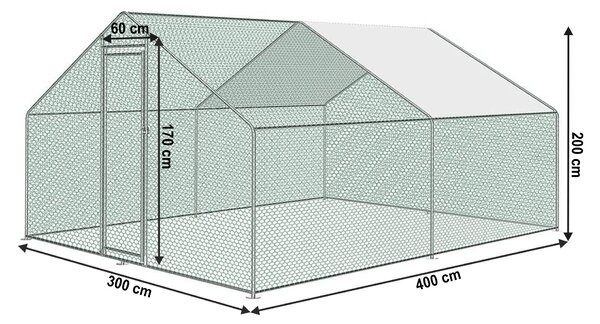 KONDELA Fedett kifutó állatoknak, ezüst, 3x4 m, INKOKY TYP 3
