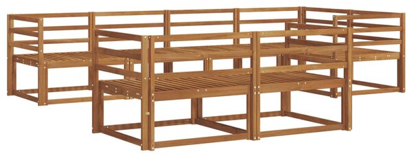 Kültéri kanapé szett 7 pcs Természetes Tömör Akácfa