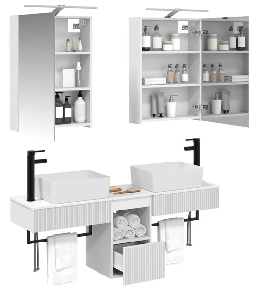 Fürdőszobai Szekrény Szett 5 pcs Fehér 50 x 14,5 x 70 cm