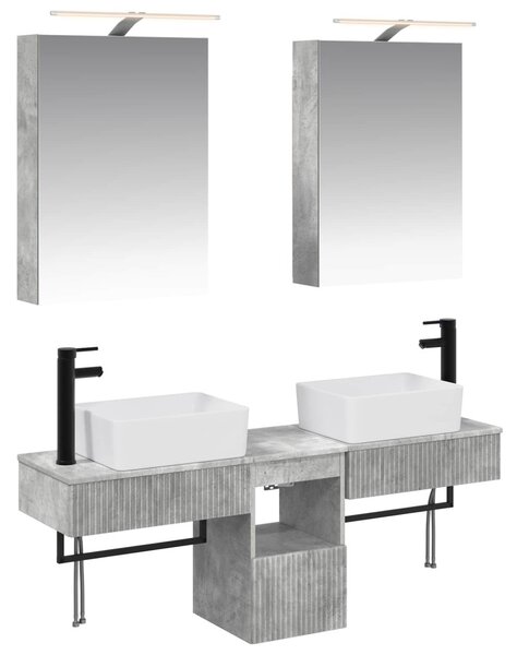 Fürdőszobai Szekrény Szett 5 pcs Betonszürke 50 x 14,5 x 70 cm