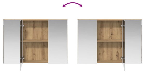 Fürdőszobai Szekrény Szett 4 pcs Kézműves Tölgy