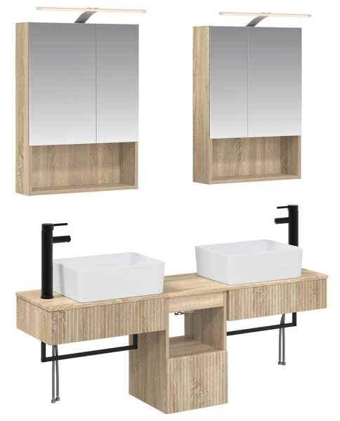 Fürdőszobai Szekrény Szett 5 pcs Sonoma Tölgy 50 x 14,5 x 70 cm