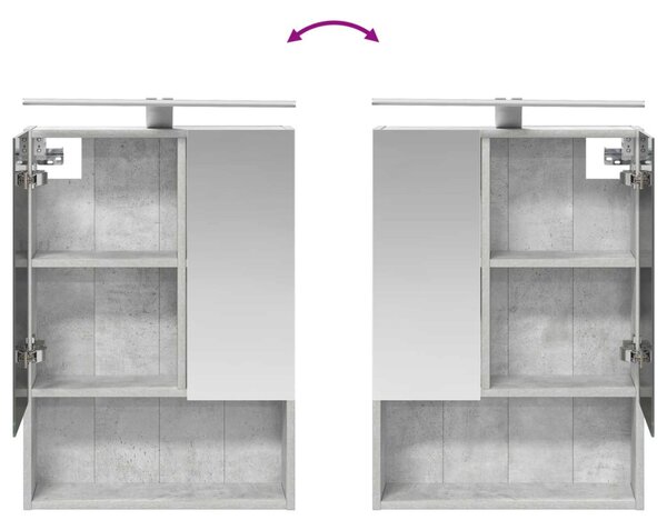 Fürdőszobai Szekrény Szett 5 pcs Betonszürke Szerelt Fa