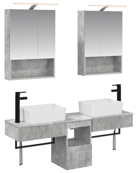 Fürdőszobai Szekrény Szett 5 pcs Betonszürke 50 x 14,5 x 70 cm