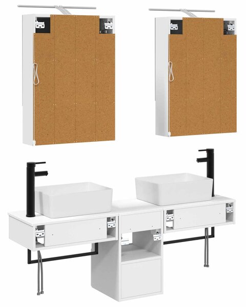 Fürdőszobai Szekrény Szett 5 pcs Fehér 50 x 14,5 x 70 cm