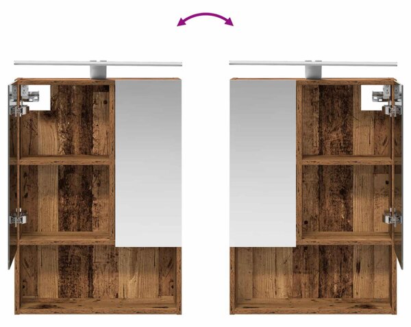 Fürdőszobai Szekrény Szett 5 pcs Antik Fa 50 x 14,5 x 70 cm