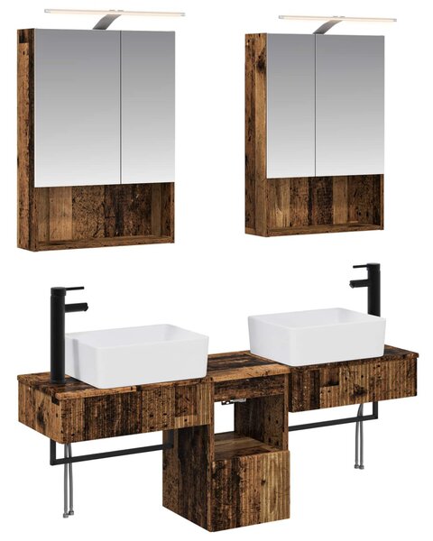 Fürdőszobai Szekrény Szett 5 pcs Antik Fa 50 x 14,5 x 70 cm