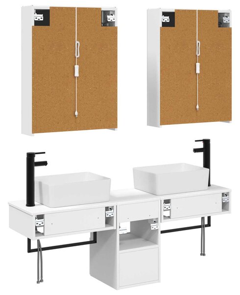 Fürdőszobai Szekrény Szett 5 pcs Fehér 53 x 15,5 x 70 cm