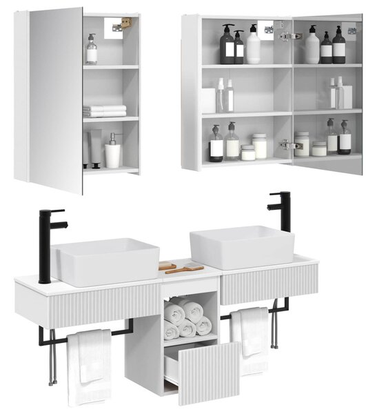 Fürdőszobai Szekrény Szett 5 pcs Fehér 53 x 15,5 x 70 cm