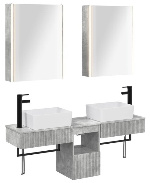 Fürdőszobai Szekrény Szett 5 pcs Betonszürke 53 x 15,5 x 70 cm