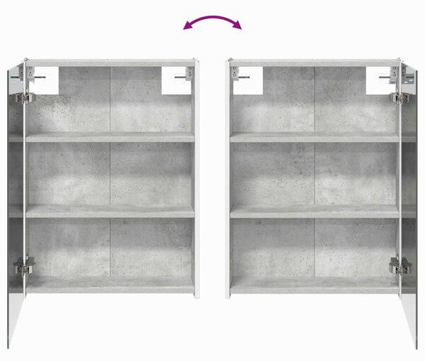 Fürdőszoba bútor szett 4 pcs Betonszürke Szerelt fa és Üveg
