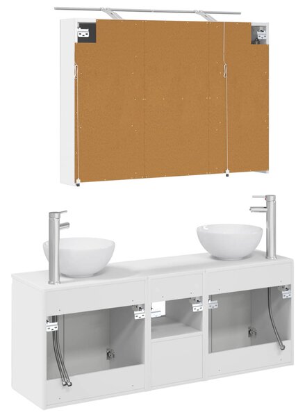 Fürdőszobai Szekrény Szett 4 pcs Fehér 100 x 14,5 x 70 cm