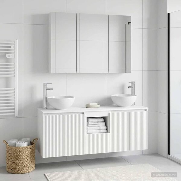 Fürdőszobai Szekrény Szett 4 pcs Fehér 100 x 14,5 x 70 cm