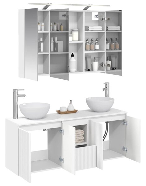 Fürdőszobai Szekrény Szett 4 pcs Fehér 100 x 14,5 x 70 cm