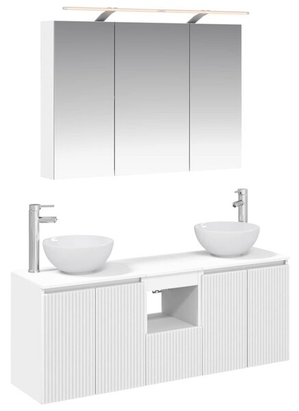 Fürdőszobai Szekrény Szett 4 pcs Fehér 100 x 14,5 x 70 cm