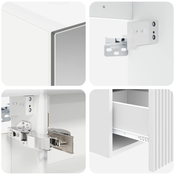 Fürdőszobai Szekrény Szett 4 pcs Fehér 100 x 14,5 x 70 cm