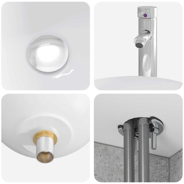 Fürdőszobai Szekrény Szett 4 pcs Betonszürke
