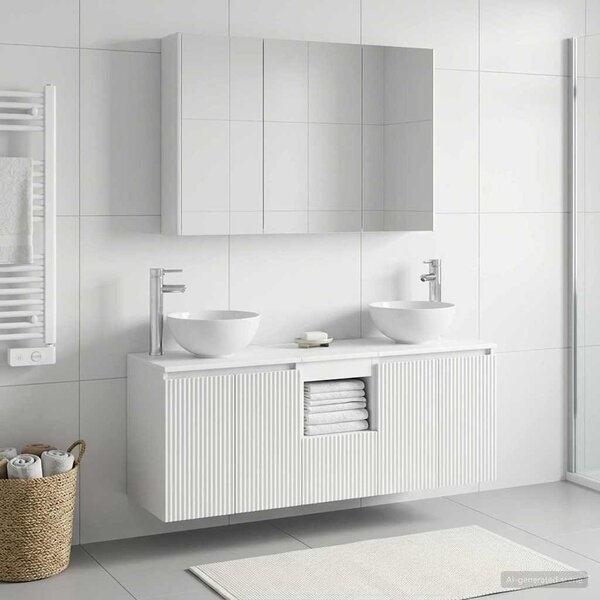 Fürdőszobai Szekrény Szett 4 pcs Fehér 103,5 x 15,5 x 70 cm