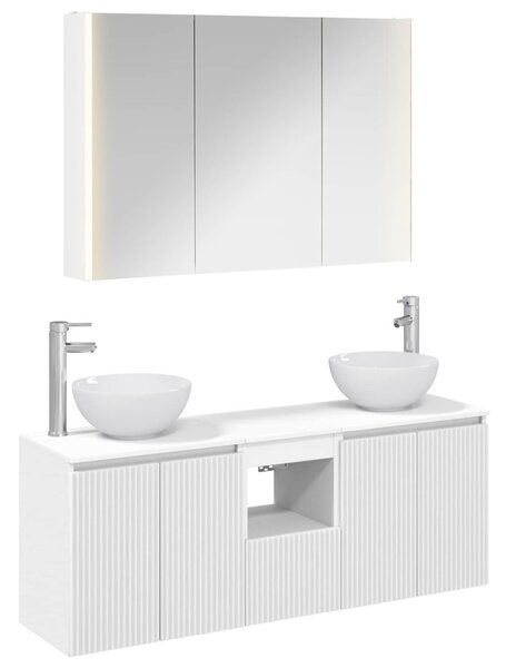 Fürdőszobai Szekrény Szett 4 pcs Fehér 103,5 x 15,5 x 70 cm