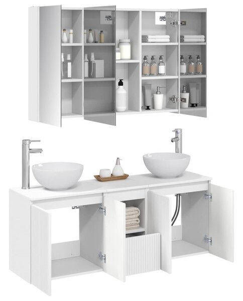 Fürdőszobai Szekrény Szett 4 pcs Fehér 103,5 x 15,5 x 70 cm