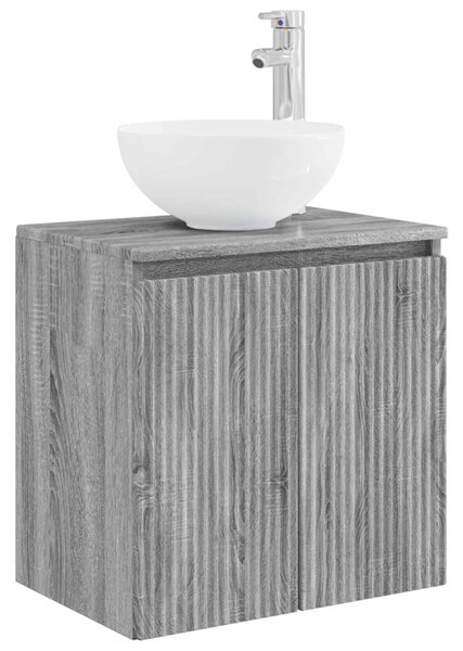 Fürdőszobai Szekrény Szett 4 pcs Szürke Sonoma