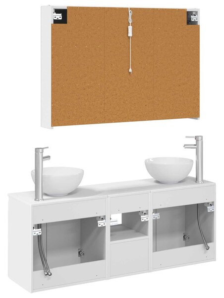 Fürdőszobai Szekrény Szett 4 pcs Fehér 103,5 x 15,5 x 70 cm