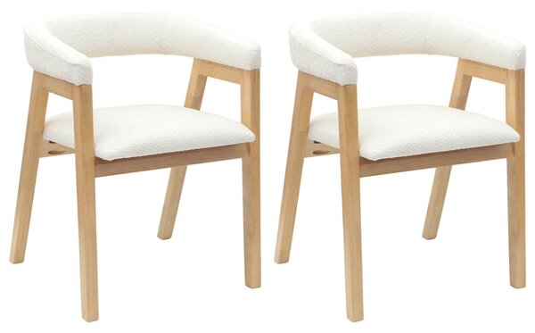 Étkező Székek 2 pcs Természetes 54 x 57 x 73 cm Tömör Gumi Fa