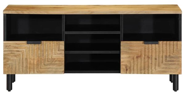 Barna tömör mangófa TV-szekrény 100 x 33 x 46 cm