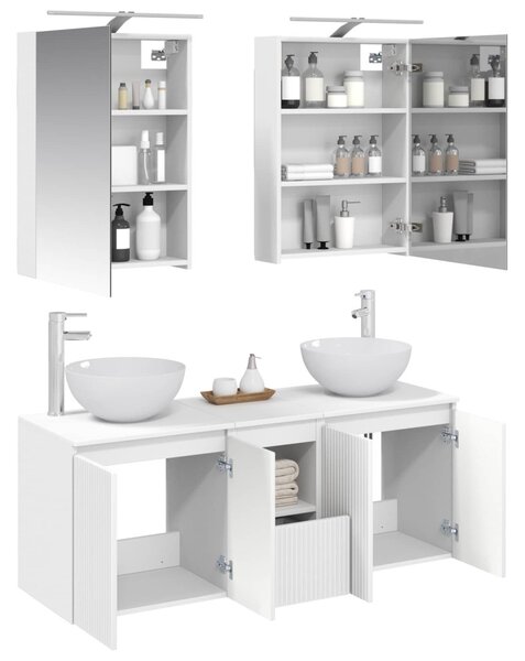 Fürdőszobai Szekrény Szett 5 pcs Fehér 50 x 14,5 x 70 cm
