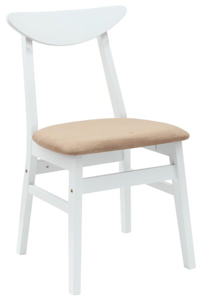Étkező Székek 2 pcs Fehér 42 x 47.5 x 81 cm Tömör Gumi Fa