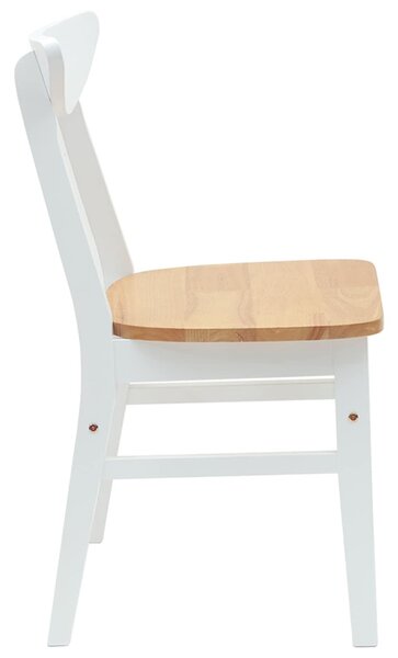 Étkező Székek 2 pcs Fehér 42 x 47.5 x 81 cm Tömör Gumi Fa