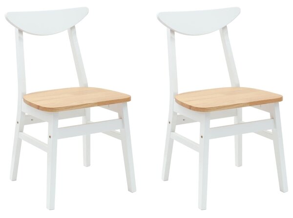 Étkező Székek 2 pcs Fehér 42 x 47.5 x 81 cm Tömör Gumi Fa