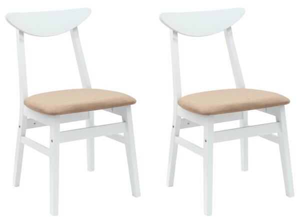 Étkező Székek 2 pcs Fehér 42 x 47.5 x 81 cm Tömör Gumi Fa