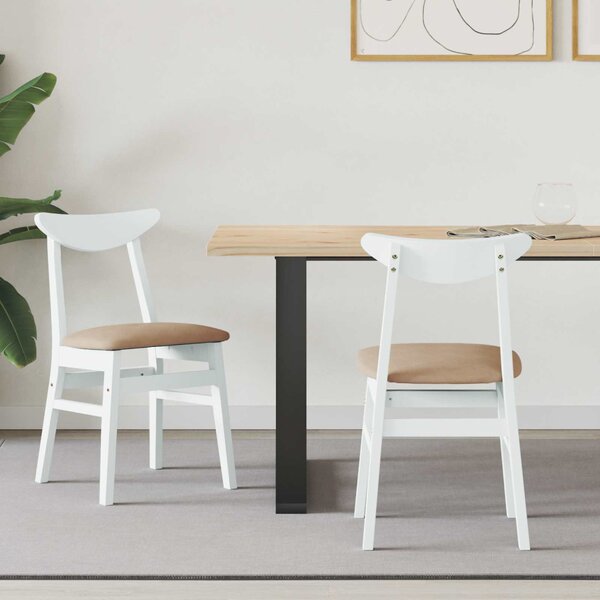 Étkező Székek 2 pcs Fehér 42 x 47.5 x 81 cm Tömör Gumi Fa