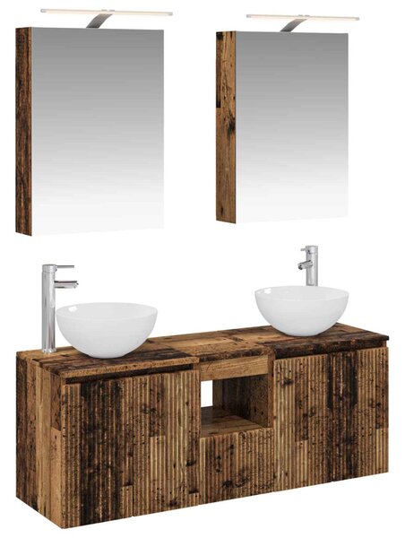 Fürdőszobai Szekrény Szett 5 pcs Antik Fa 50 x 14,5 x 70 cm