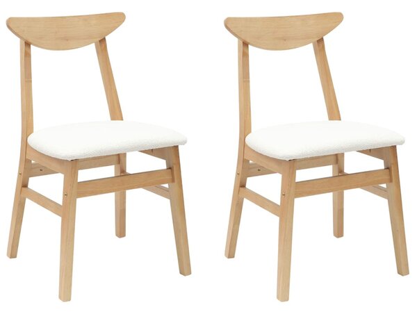 Étkező Székek 2 pcs Természetes 42 x 47.5 x 81 cm Tömör Gumi Fa