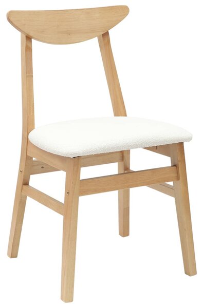 Étkező Székek 2 pcs Természetes 42 x 47.5 x 81 cm Tömör Gumi Fa