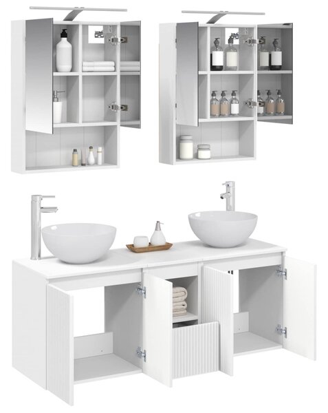 Fürdőszobai Szekrény Szett 5 pcs Fehér 50 x 14,5 x 70 cm