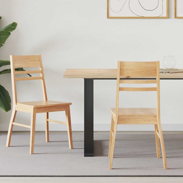 Étkező Székek 2 pcs Természetes 43 x 54 x 89 cm Tömör Gumi Fa