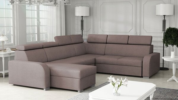 Sarokkanapé U Lyseri 2rR2pLC (barnásszürke) (tárolóhellyel)