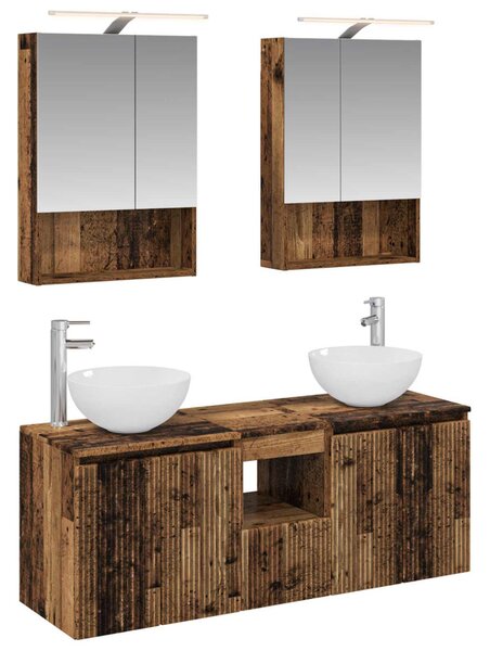 Fürdőszobai Szekrény Szett 5 pcs Antik Fa 50 x 14,5 x 70 cm