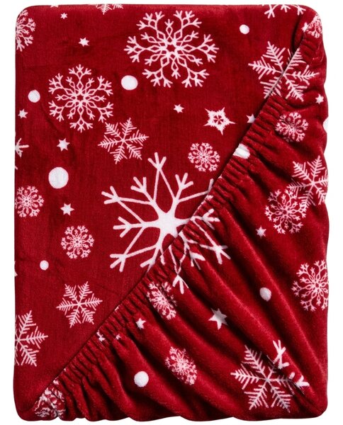 Mikroplüss lepedő SNOWFALL 90x200 cm piros