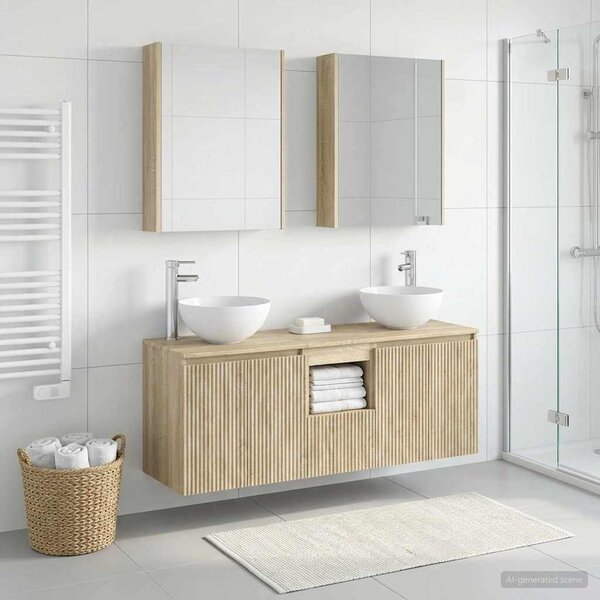 Fürdőszobai Szekrény Szett 5 pcs Sonoma Tölgy 53 x 15,5 x 70 cm